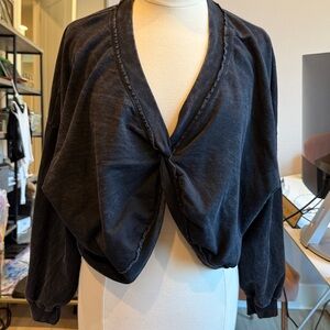 Black Knotted Front Cardigan